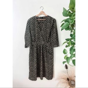 🔴 SOLD :: Vintage Floral Faux Wrap Dress with Pockets